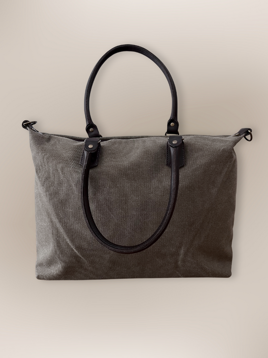 Tote Bag asas piel kaki