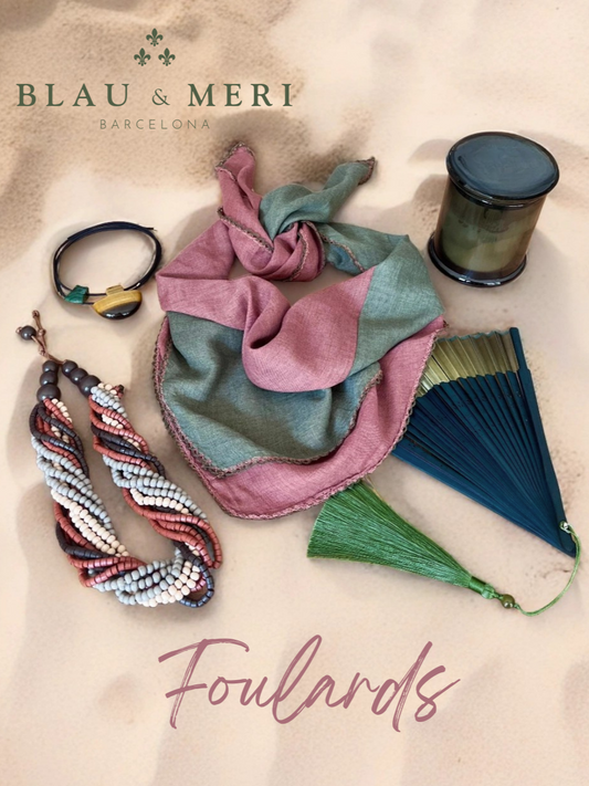 Pañuelo bicolor verde y morado