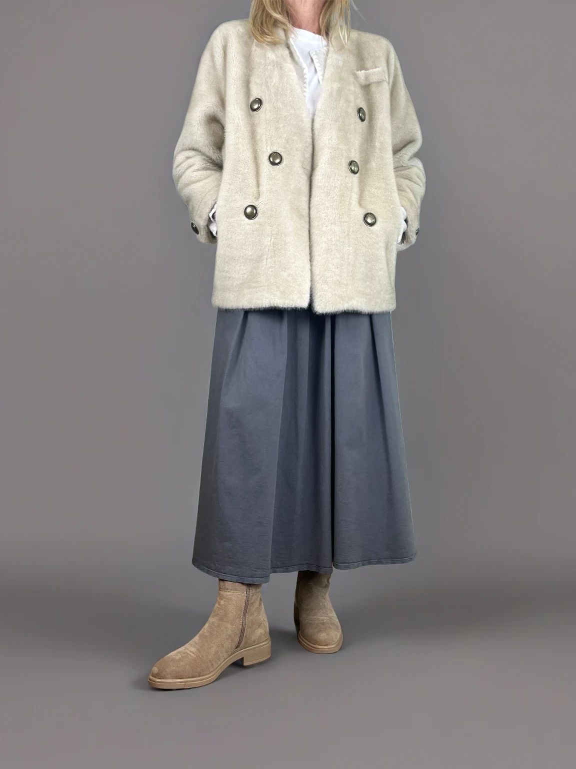 Conjunto EMMA con chaquetón efecto pelo