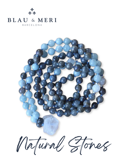 Collar labradorita y aguamarina