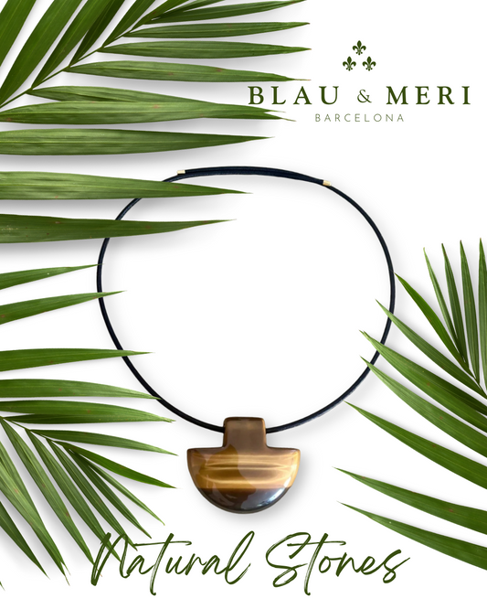 Gargantilla magnética y piedra ojo de tigre