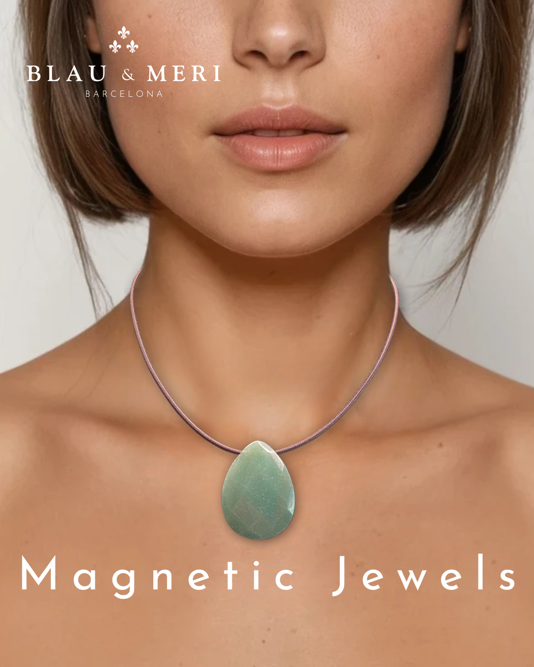Gargantilla magnética y jade verde