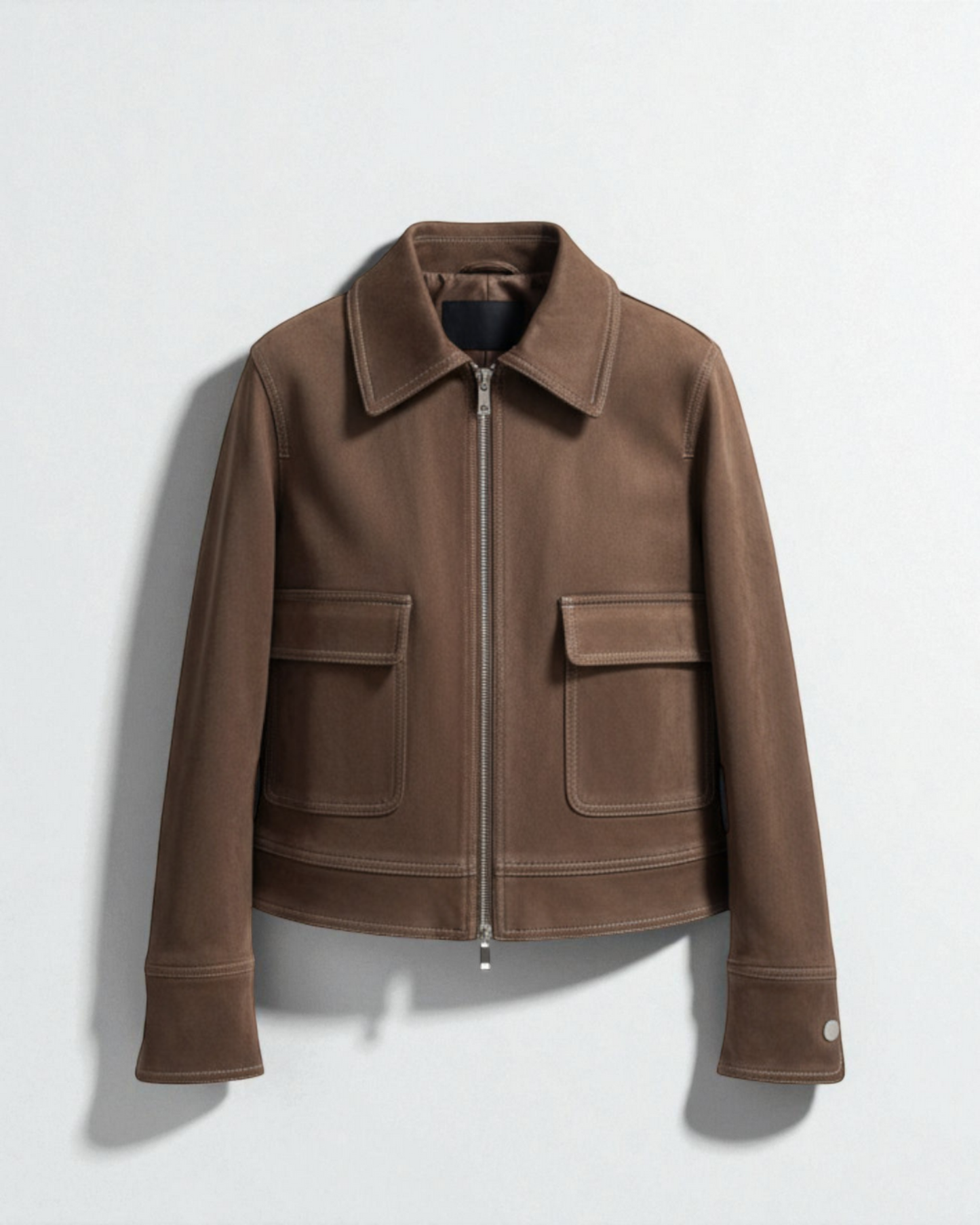 Chaqueta antelina marrón