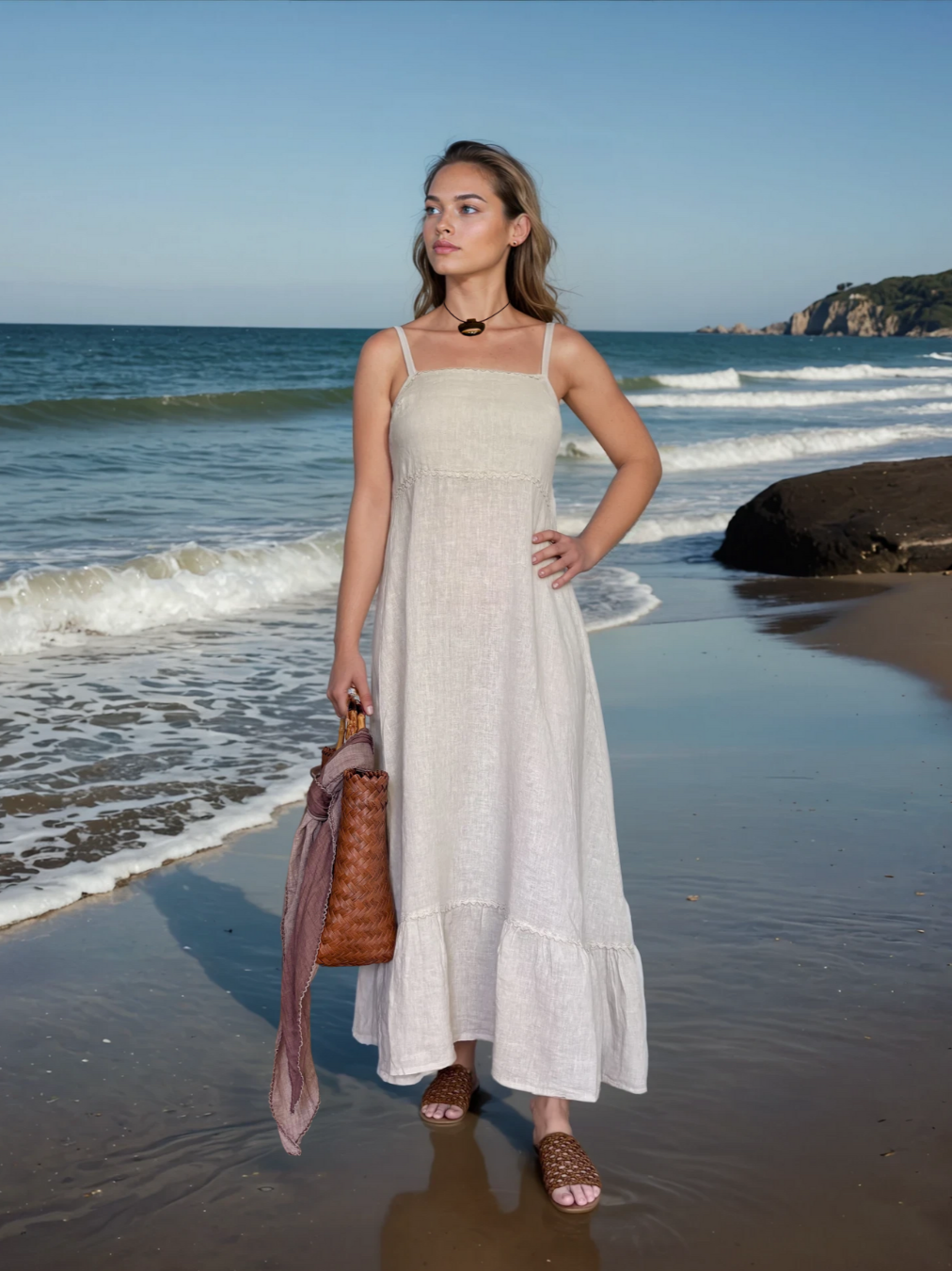 Vestido lino PAMPELONNE