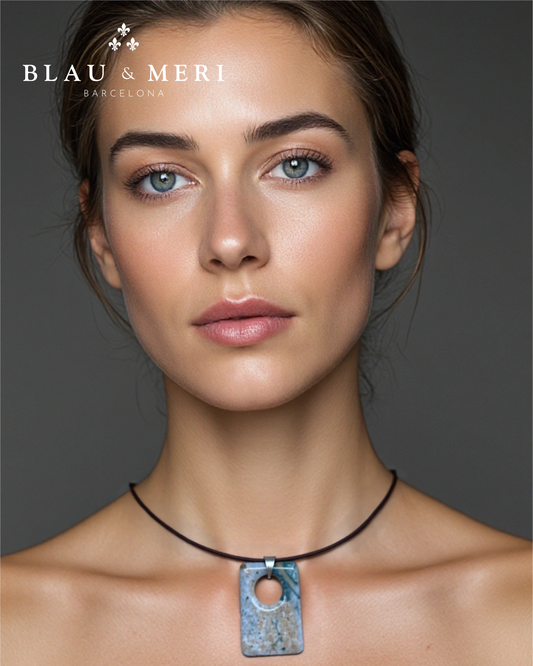 Gargantilla magnética y ágata de la India