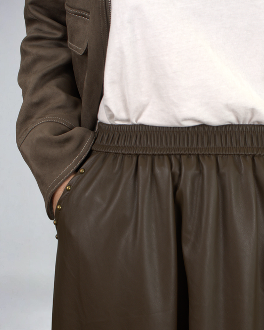 Falda PIEL VEGANA color marrón