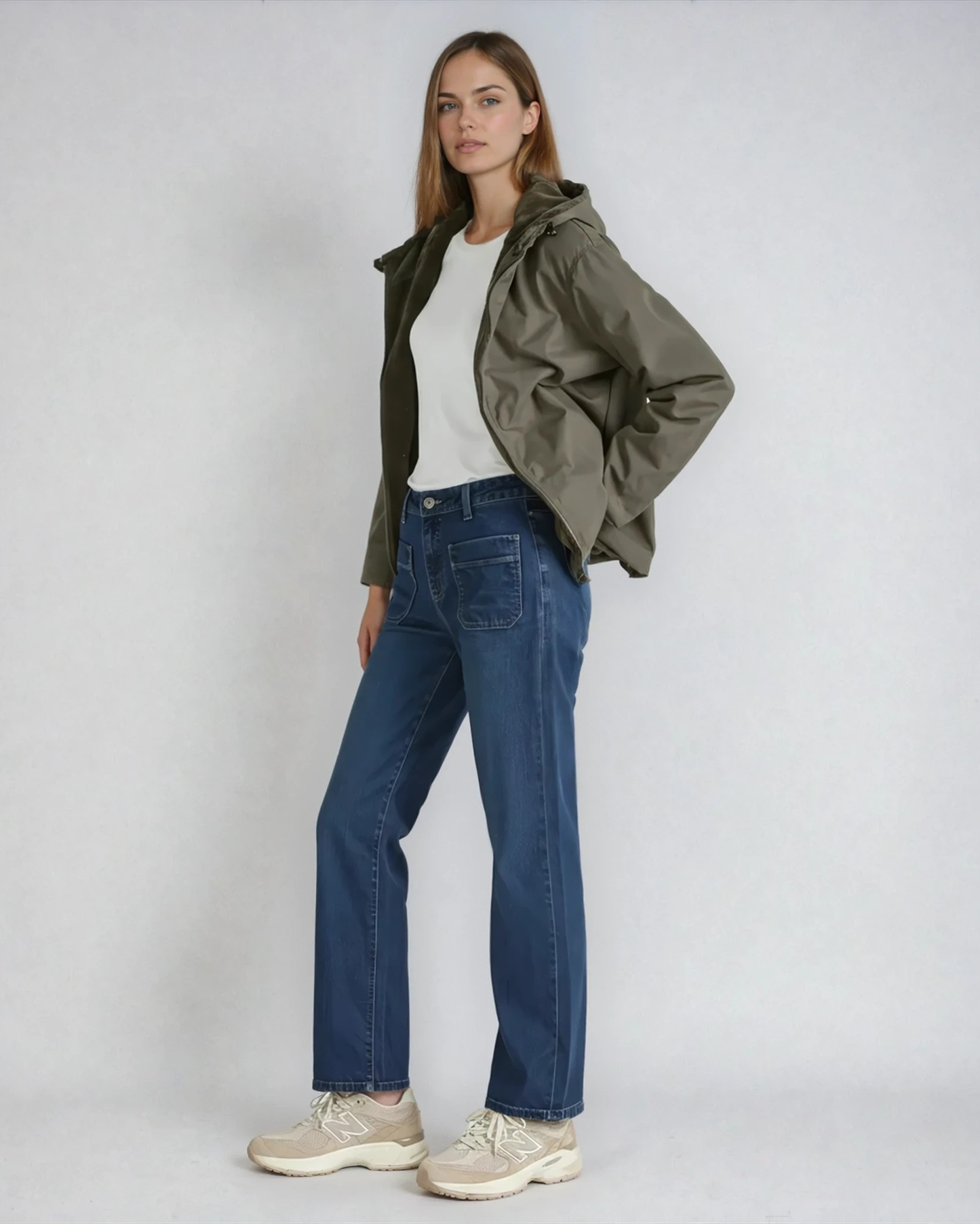 Parka reversible verde kaki