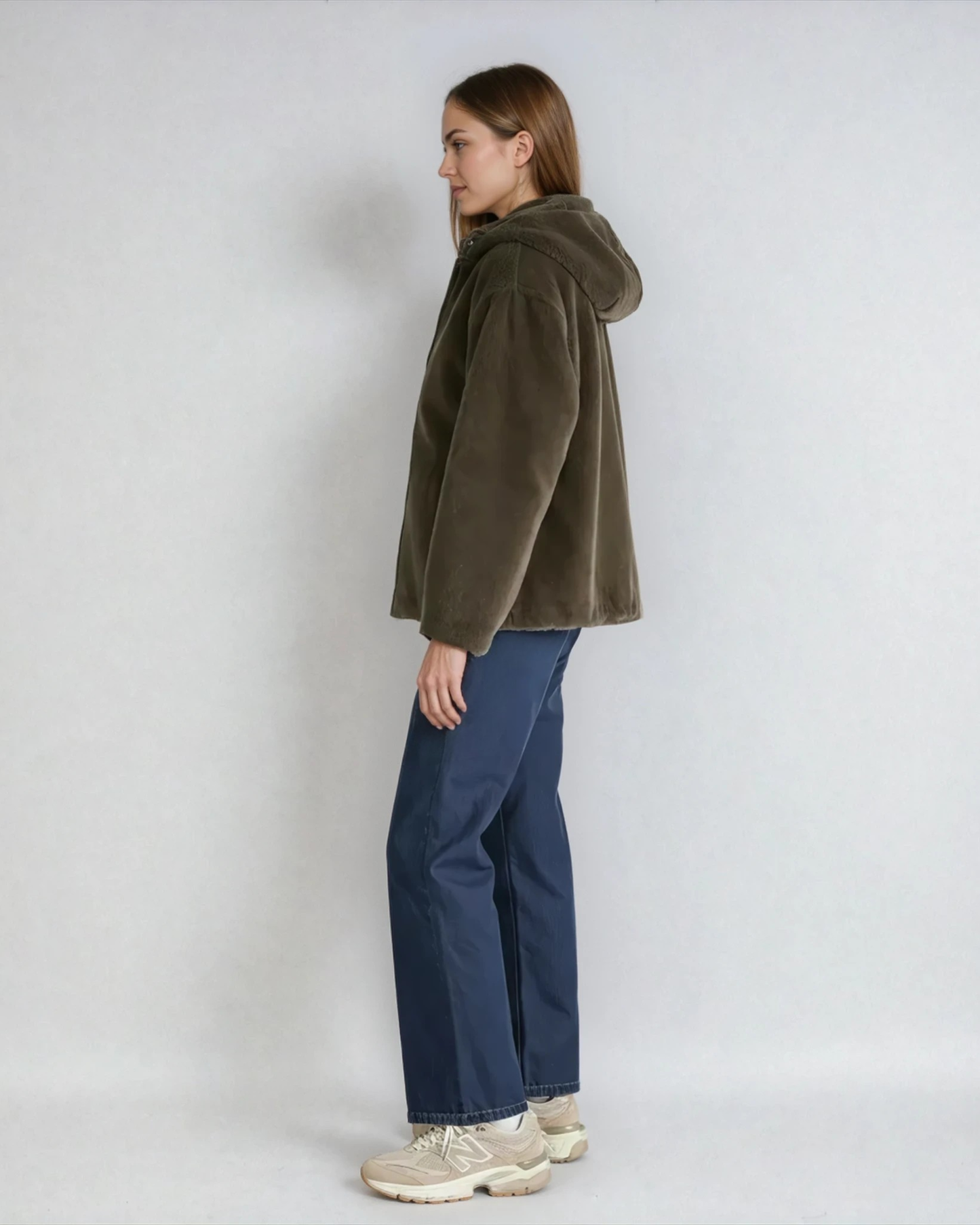 Parka reversible verde kaki