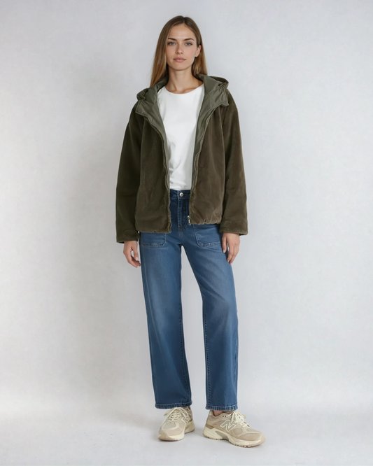 Parka reversible verde kaki