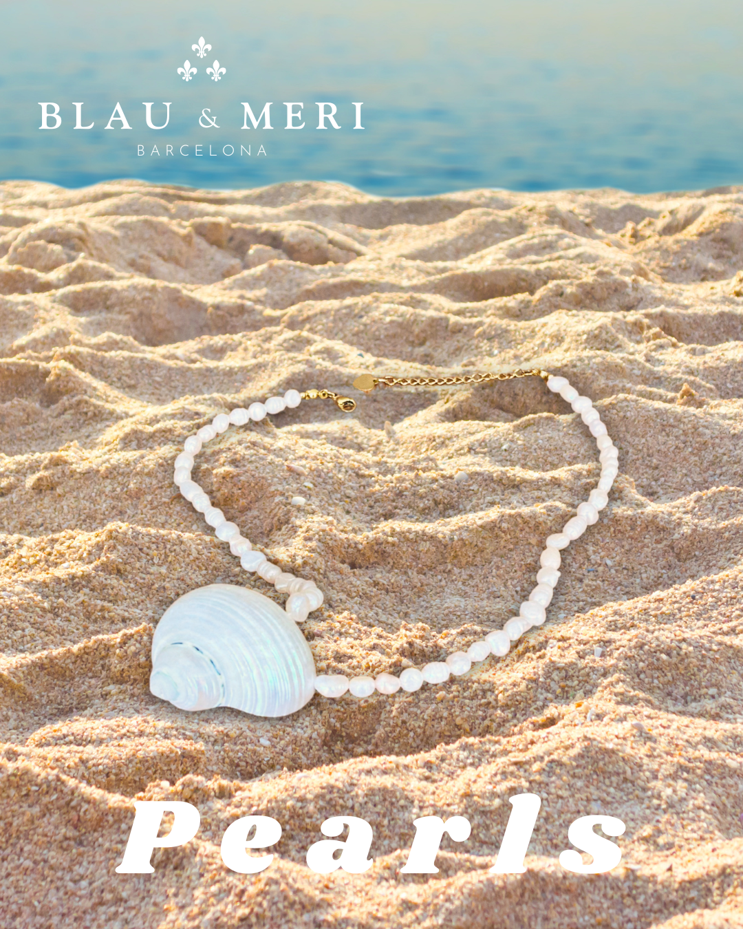 Collar perlas y caracola