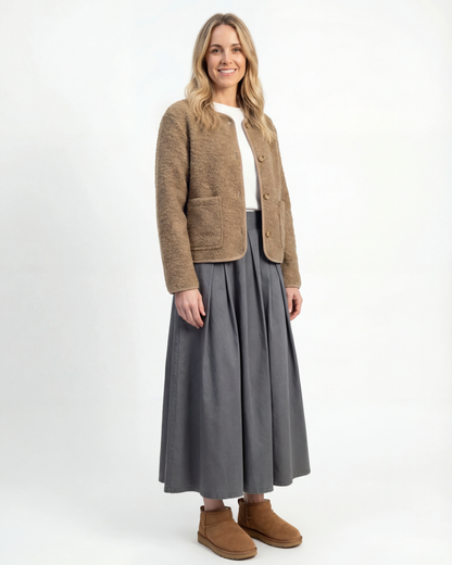 Chaqueta beige bouclé