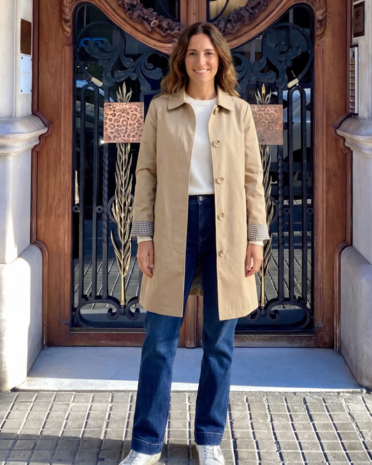 Gabardina forro cuadros