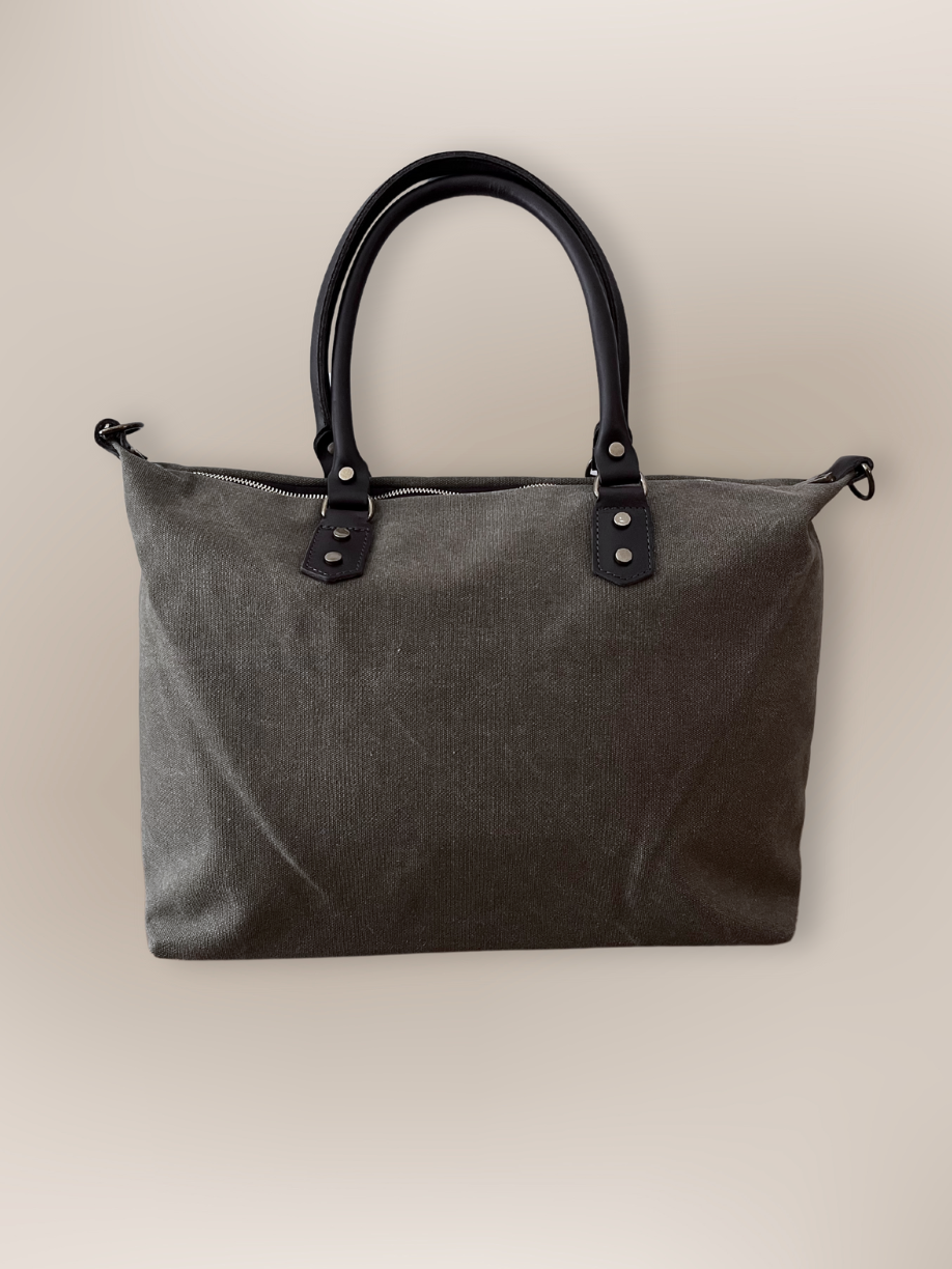 Tote Bag asas piel kaki