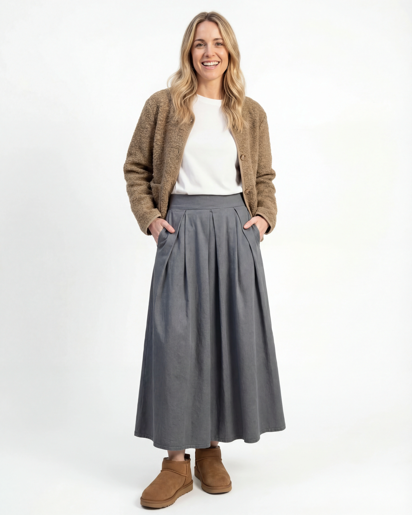 Chaqueta beige bouclé