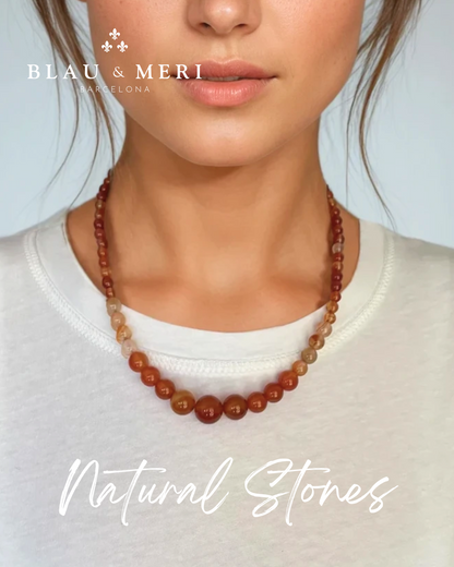 Collar ágata naranja