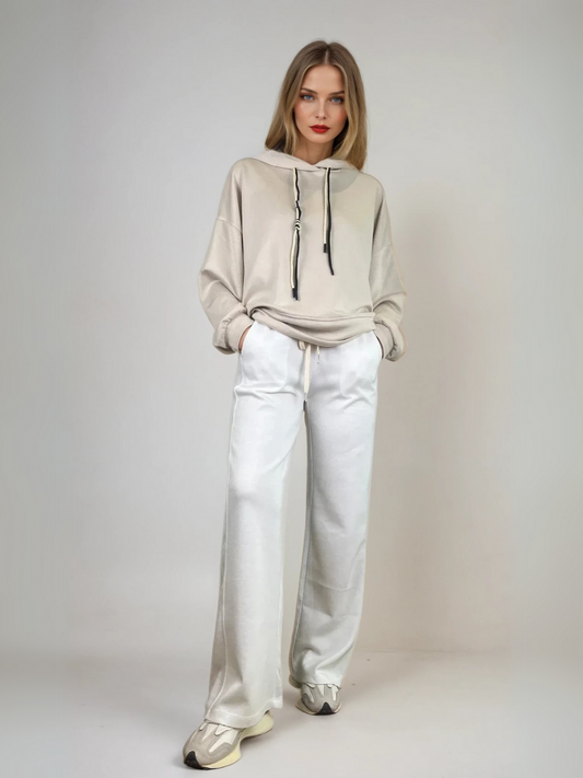 Conjunto SOFT AND CHIC beige y blanco