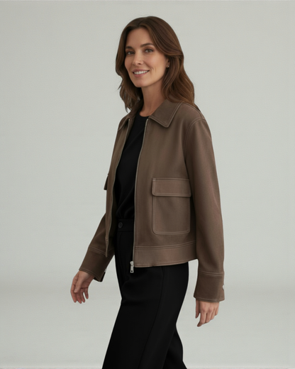 Chaqueta antelina marrón