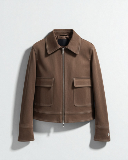 Chaqueta antelina marrón