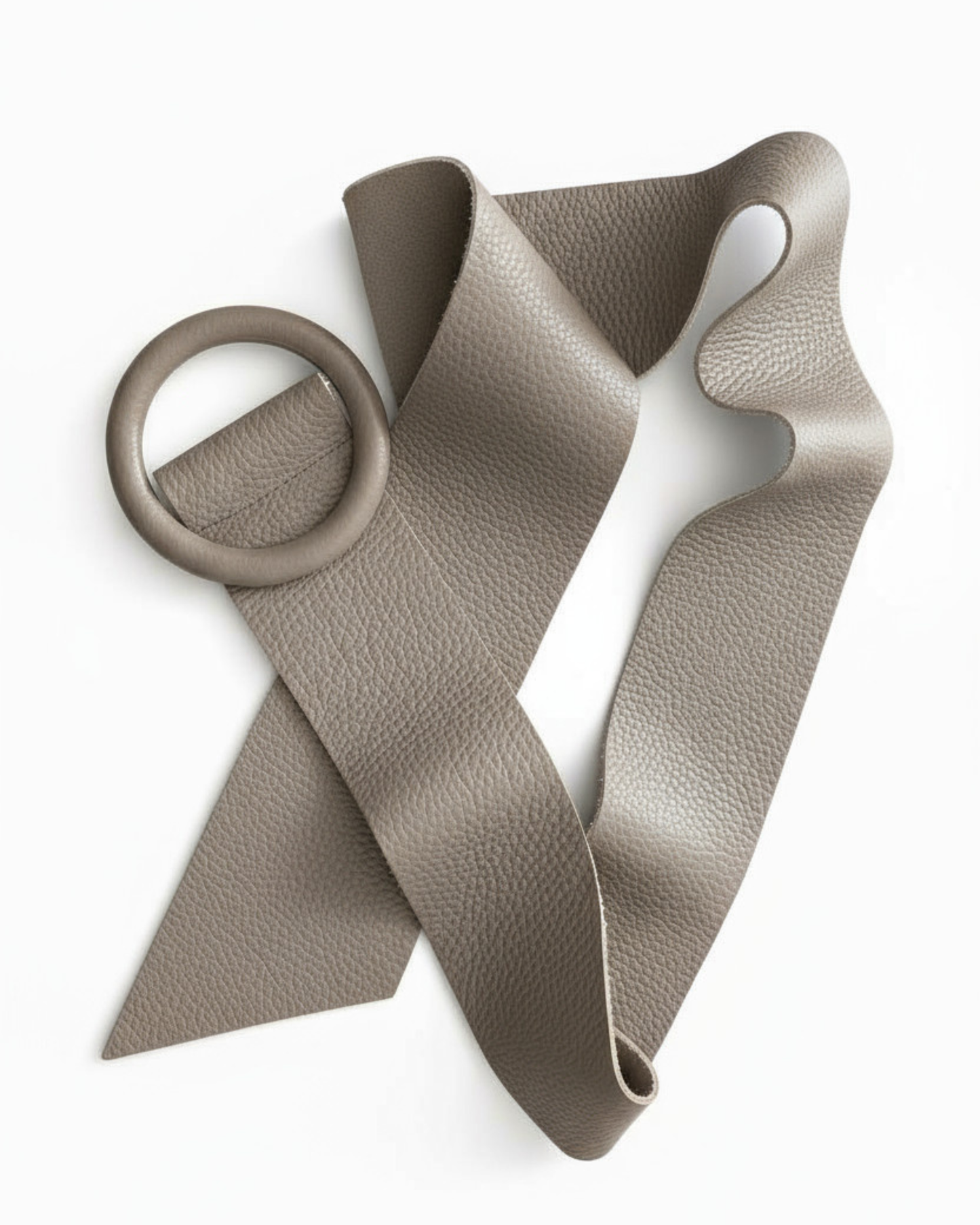 Bolso y cinturón de piel soft color taupé