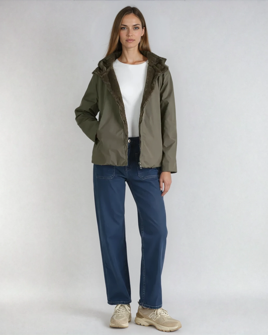 Parka reversible verde kaki