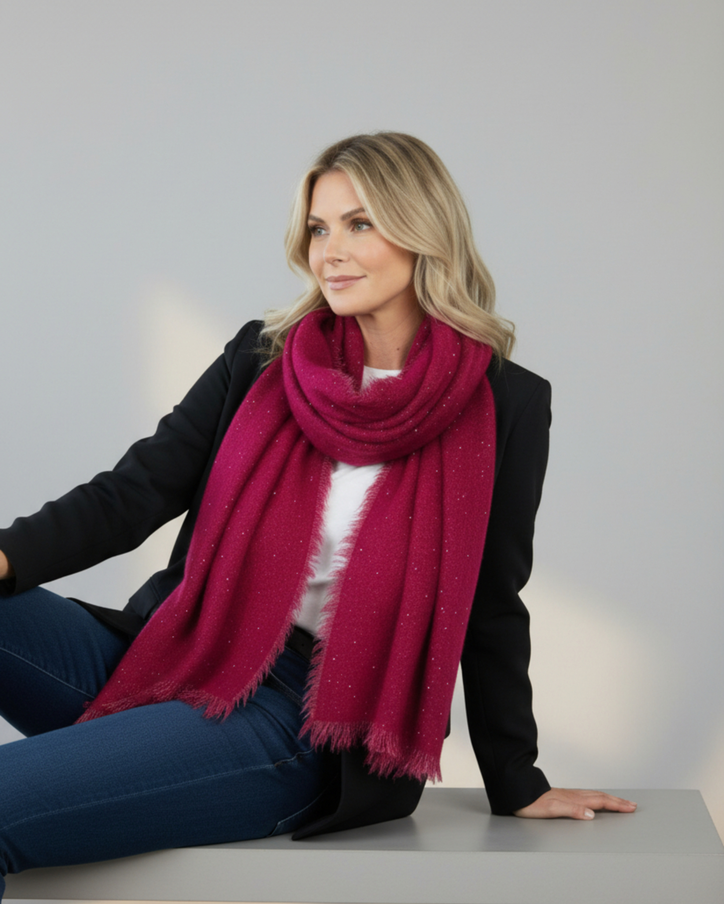 Bufanda lentejuelas fucsia