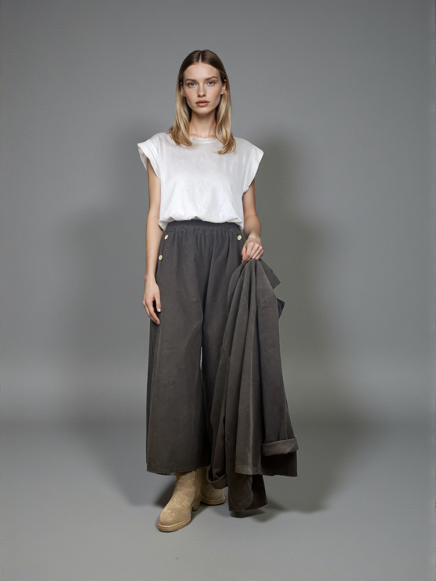 Conjunto BEL marrón con chaqueta azul