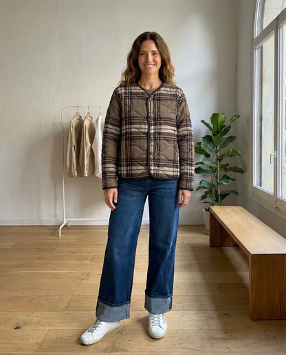 Chaqueta acolchada cuadros