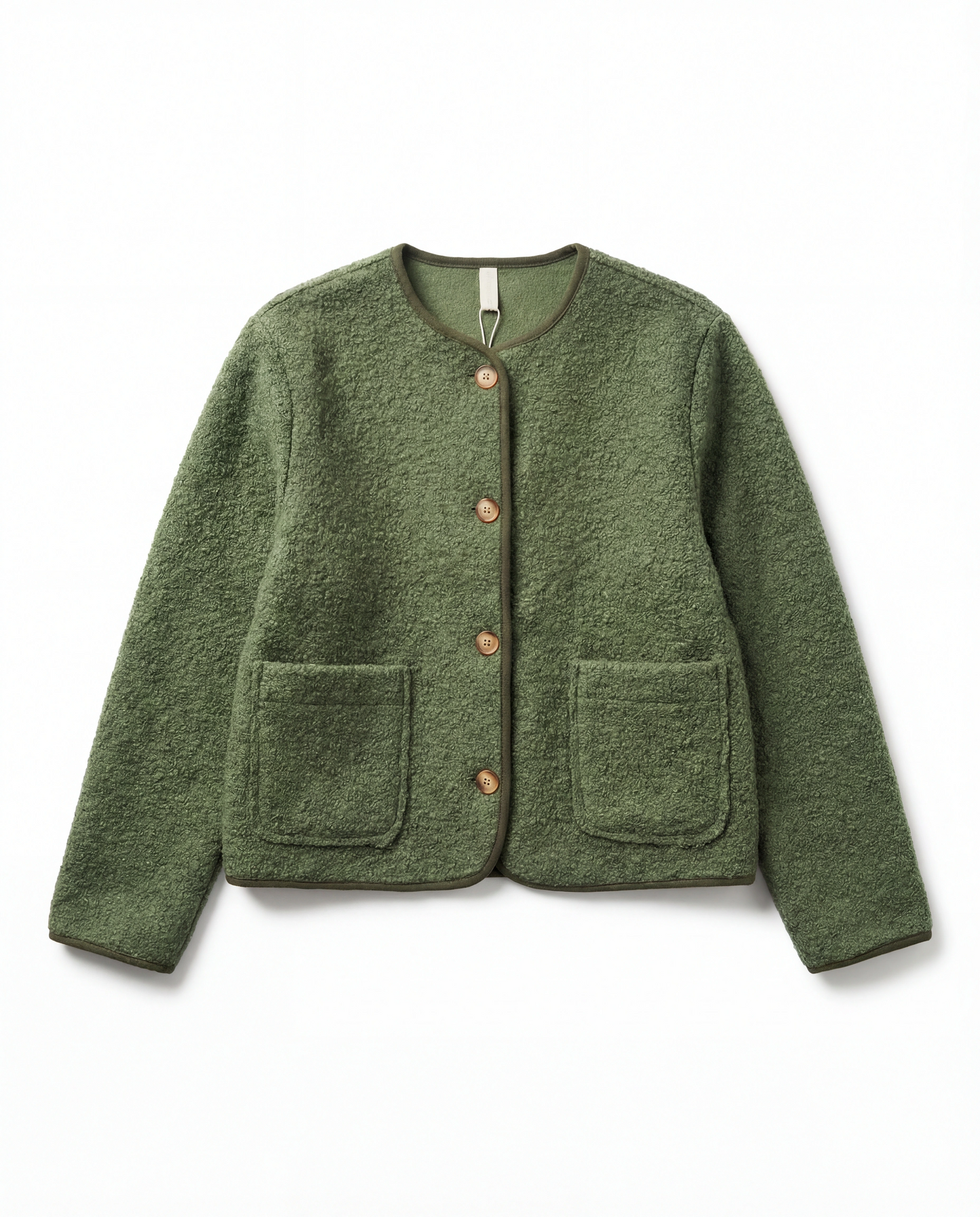 Chaqueta verde boucle