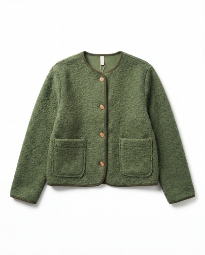 Chaqueta verde boucle