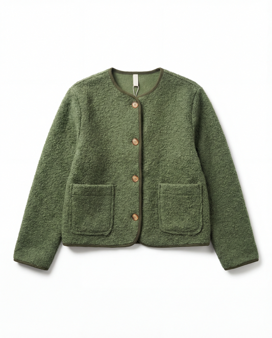 Chaqueta verde boucle