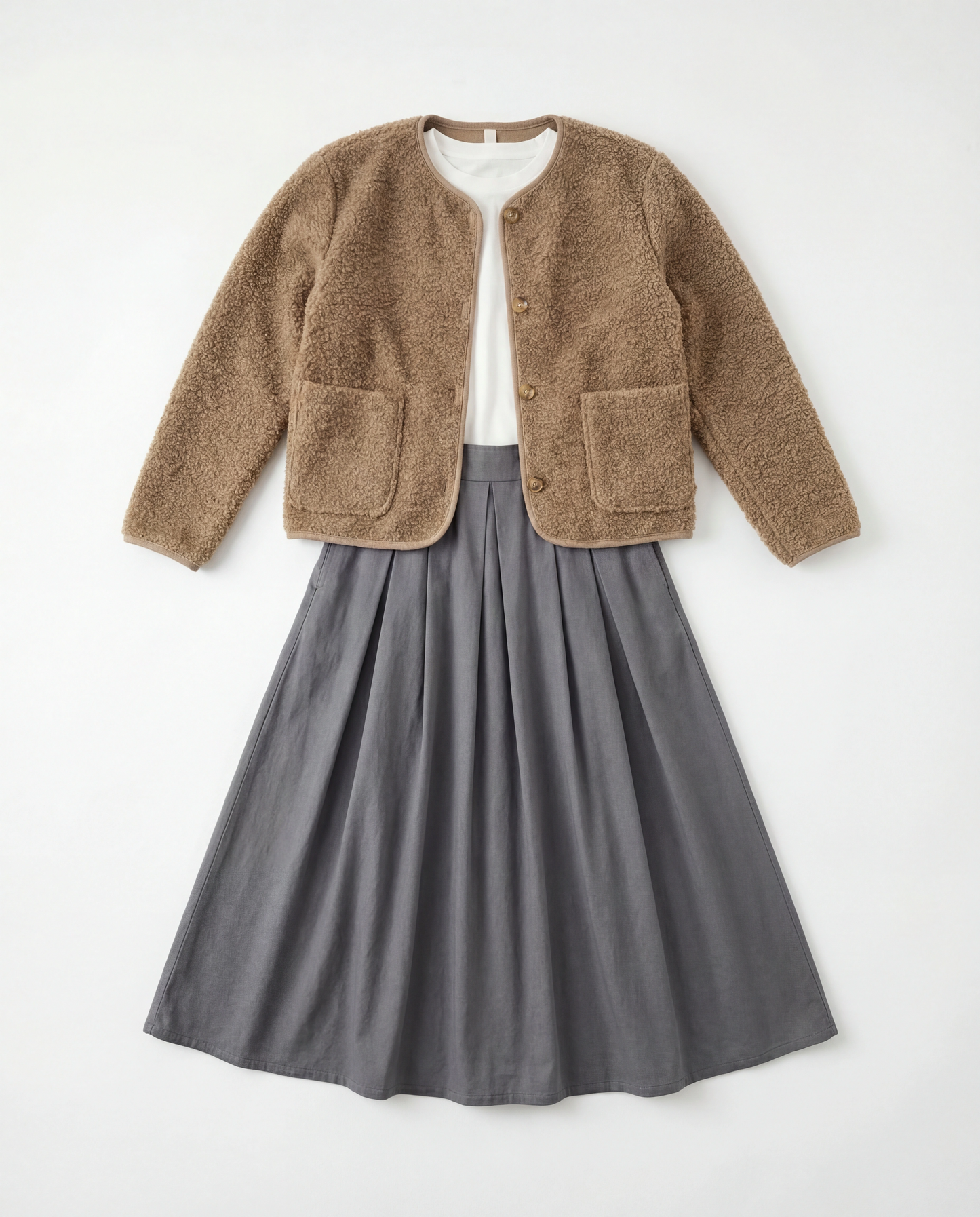 Chaqueta beige bouclé